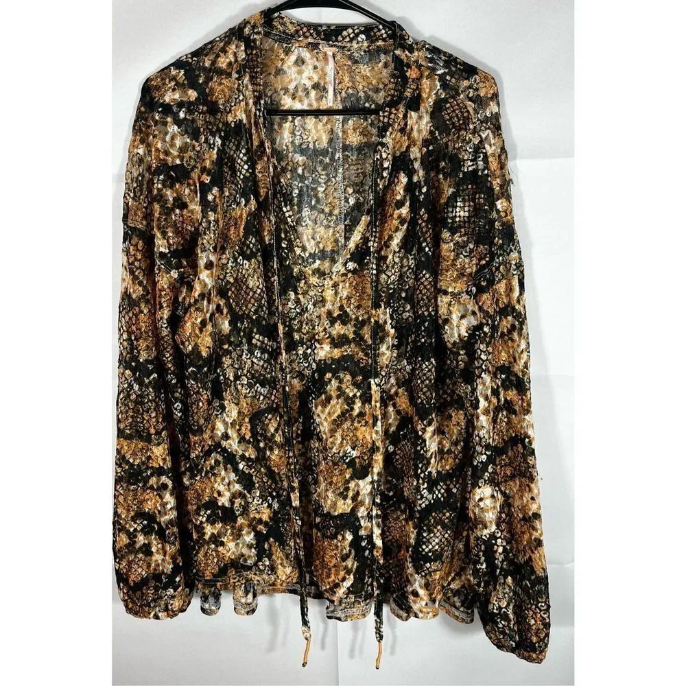 Free People snakeskin print blouse
